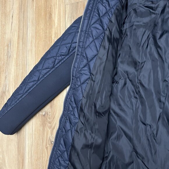 NWT London Fog Navy Blue Hooded Quilted Full Zip Jacket - Women’s M - Picture 13 of 16